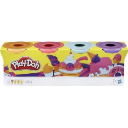 Hasbro - Play-Doh 4er Pack SWEET orange, pink, hellblau und lila