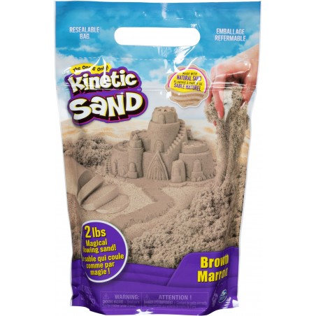 Spin Master - Kinetic Sand - Beutel mit magischem Indoor-Spielsand, naturbraun, 907 g