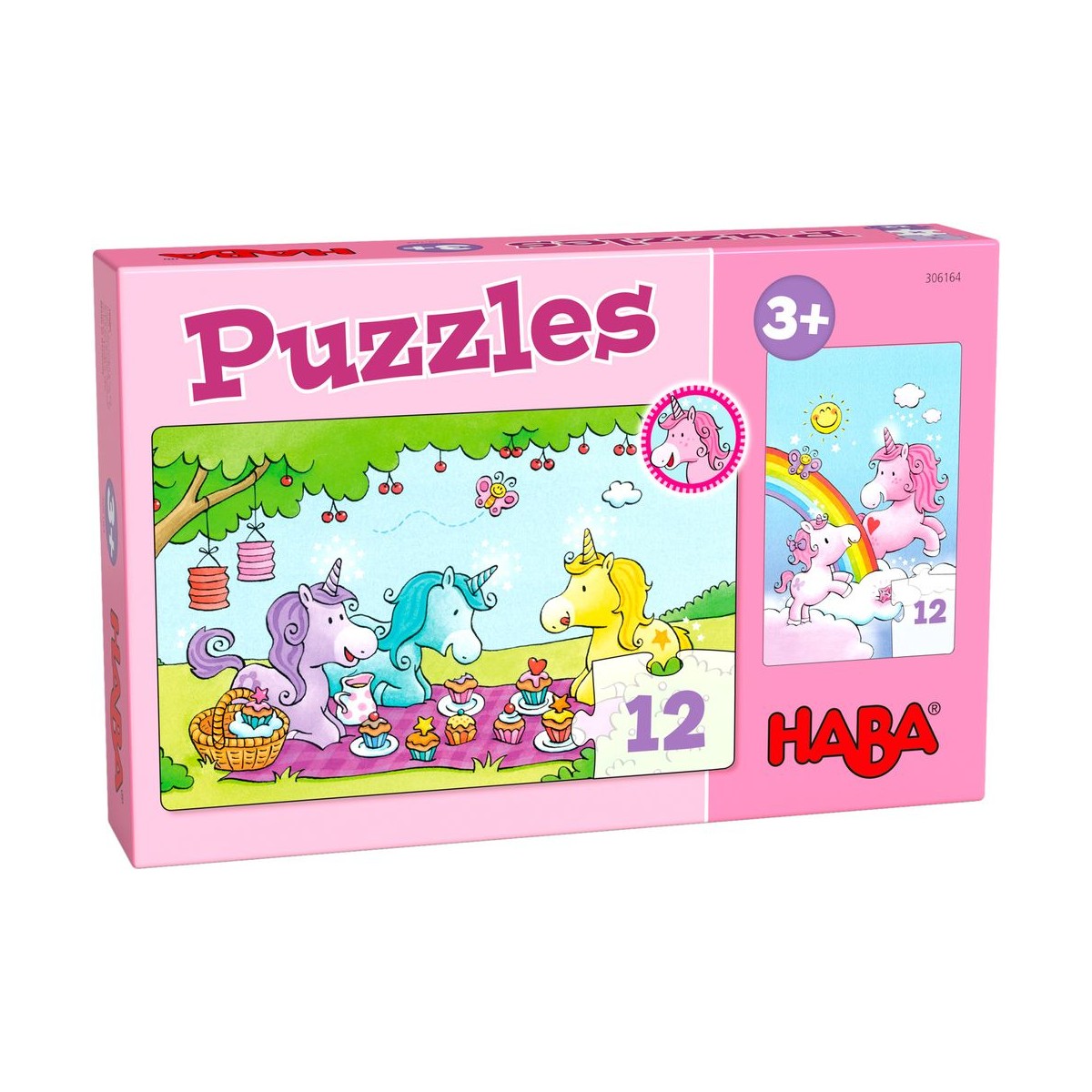 HABA® - Puzzles Einhorn Glitzerglück - Rosalie & Friends, 12 Teile