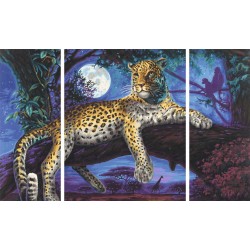 Schipper Malen-nach-Zahlen - Meisterklasse Triptychon - Afrika – Jäger in der Nacht