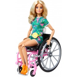 Mattel - Barbie blonde Fashionistas Puppe mit Rollstuhl