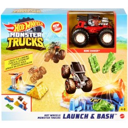 Mattel - Hot Wheels® - Monster Truck Crash-Rampe inkl. 1 Spielzeugauto
