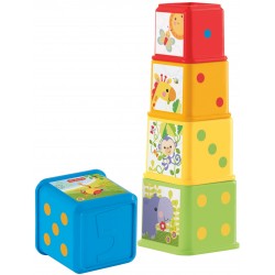 Mattel - Fisher-Price Entdecker- und Stapelwürfel, Steckspiel, Stapelturm, Stapel-Spielzeug