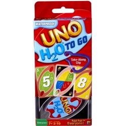 Mattel - Mattel Games UNO H2O To Go, wasserfestes Kartenspiel, Reisespiel, Familienspiel