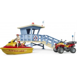 Bruder - bworld Life Guard Station mit Quad und Personal Water Craft