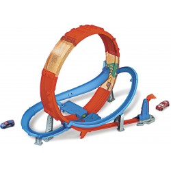 Mattel - Hot Wheels® - Looping Crash Trackset inkl. 1 Spielzeugauto, motorisierte Autorennbahn