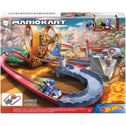 Mattel - Hot Wheels® Mario Kart Bowsers Festung Track-Set inkl. Spielzeugauto, Autorennbahn