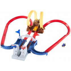 Mattel - Hot Wheels® Mario Kart Bowsers Festung Track-Set inkl. Spielzeugauto, Autorennbahn