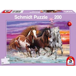 Schmidt Spiele - Puzzle - Wildes Pferde-Trio, 200 Teile