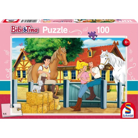 Schmidt Spiele - Puzzle Bibi & Tina - Auf dem Bauernhof, 100 Teile