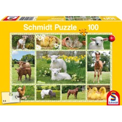 Schmidt Spiele - Puzzle - Tierkinder auf dem Bauernhof, 100 Teile