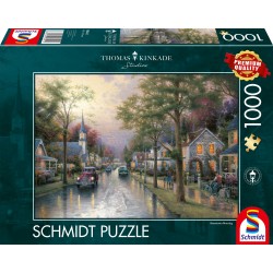 Schmidt Spiele - Puzzle - Morgen in der kleinen Stadt, 1000 Teile