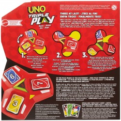 Mattel - Mattel Games - UNO Triple Play, Kartenspiel, Gesellschaftsspiel