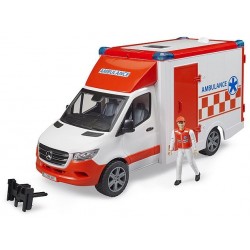 Bruder 02676 MB Sprinter Ambulanz mit Fahrer und Light + Sound Modul