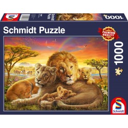 Schmidt Spiele - Kuschelnde Löwenfamilie, 1000 Teile