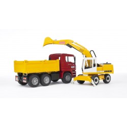 MAN TGA Kipper+Liebherr Schaufelbagger