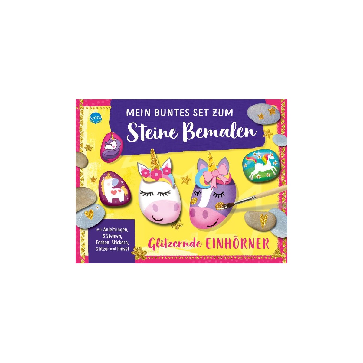 Set zum Steine bemalen ? Glitzer Einhorn
