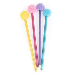 Glitzer-Bleistift mit Pom-Pom