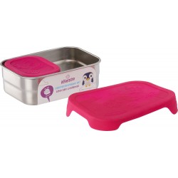 Brotdosen-Set - Eule - Silber Pink