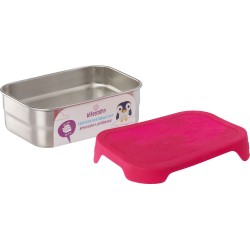 Brotdosen-Set - Eule - Silber Pink