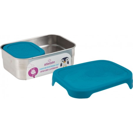 Brotdosen-Set - Hai - Silber Petrol