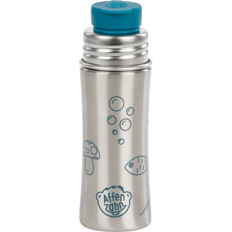 Trinkflasche - Hai - Silber Petrol