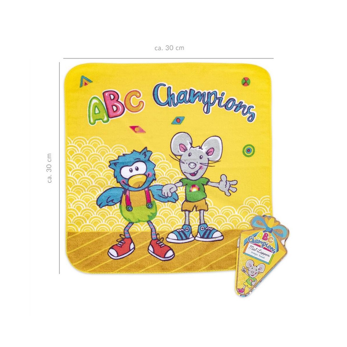 ABC CHAMPIONS Magic Towel Mal-Lappen 30 x 30cm, 2-fach sorti