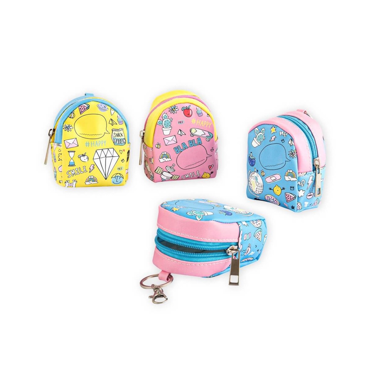 ALLES FÜR DIE SCHULE Mini-Backpack Anhänger, 3-fach sortiert