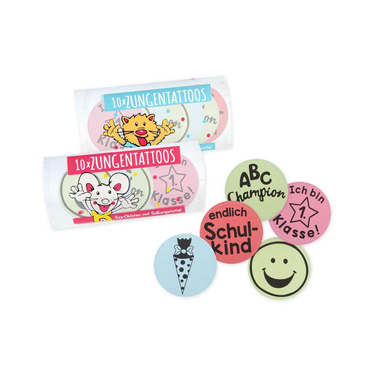 ABC CHAMPIONS Zungentattoos 10 Stück, 2-fach sortiert
