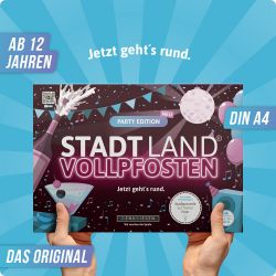 STADT LAND VOLLPFOSTEN® - PARTY EDITION - Jetzt geht’s rund