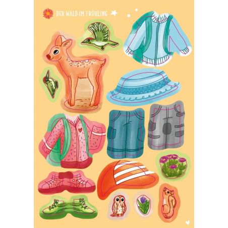 Mein kleines Sticker-Anziehbuch - Im Wald