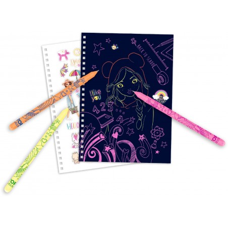 Depesche - TOPModel - Neon Doodle Malbuch mit Neon Stifte-Set