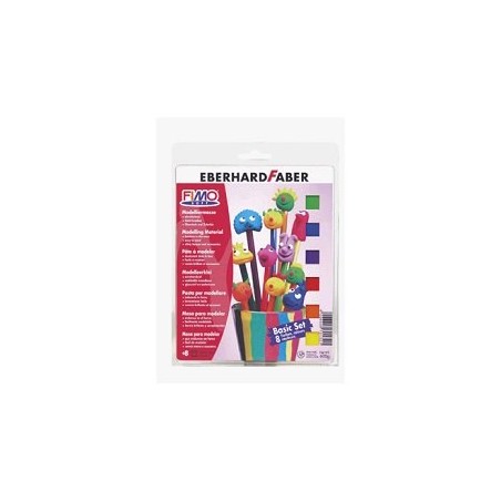 Fimo Soft Basic Set, 8 Farben, Halbblöcke à 25g