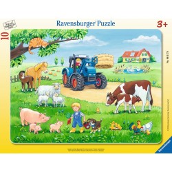Ravensburger Puzzle - Rahmenpuzzle - Sommer auf dem Bauernhof, 10 Teile