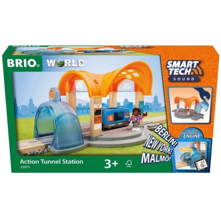 BRIO - Smart Tech Sound Bahnhof mit Action Tunnel