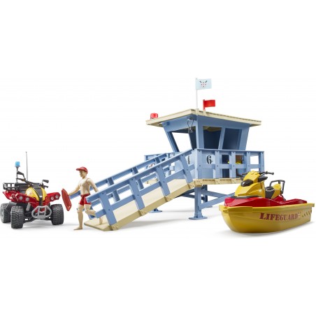 Bruder - bworld Life Guard Station mit Quad und Personal Water Craft