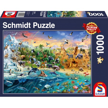 Schmidt Spiele - Puzzle - Die Welt der Tiere, Teile 1000