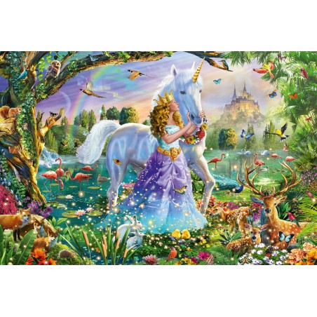 Schmidt Spiele - Puzzle - Prinzessin mit Einhorn und Schloss