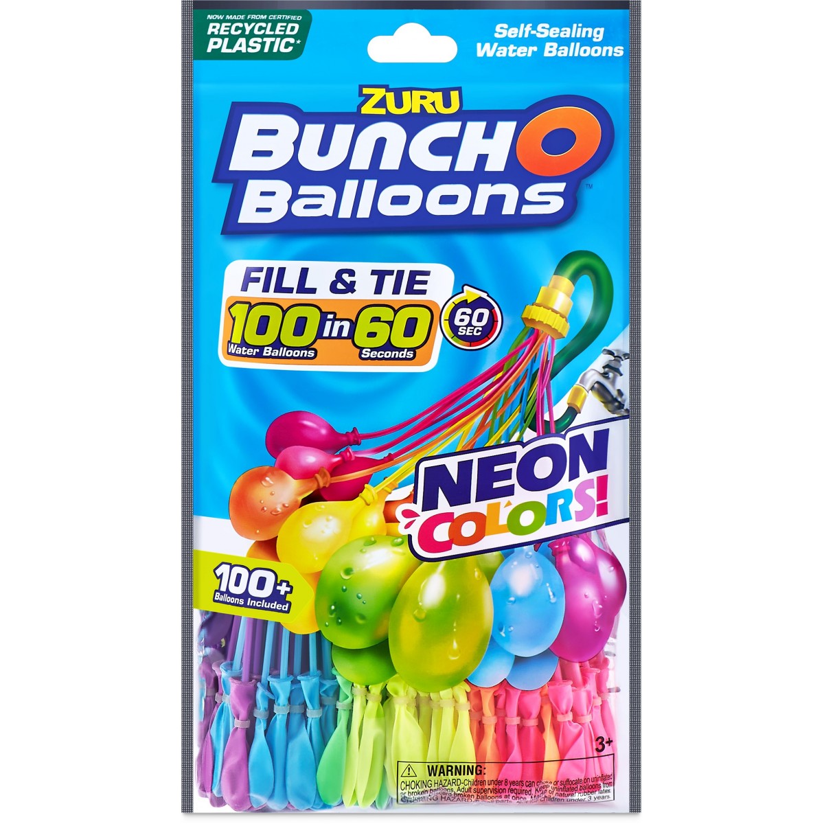 Zuru - Bunch O Balloons - 3er Pack 100+ Wasserballons Neon