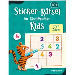 Sticker-Rätsel für Kindergarten-Kids. Erste Zahlen Sticker-Rätsel für Kindergarten-Kids. Erste Zahlen