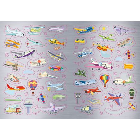 Metallic-Sticker Malbuch. Flugzeuge