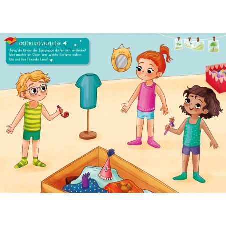 Mein kleines Sticker-Anziehbuch. Im Kindergarten