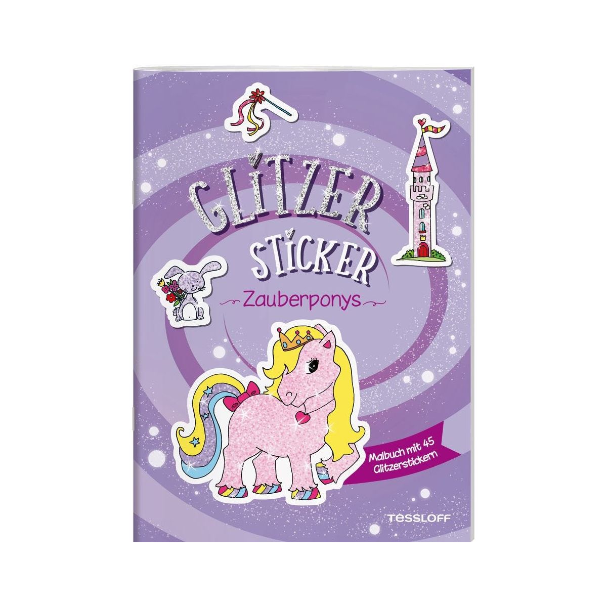 Glitzer-Sticker Malbuch. Zauberponys