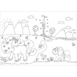 Glitzer-Sticker Malbuch. Zauberponys