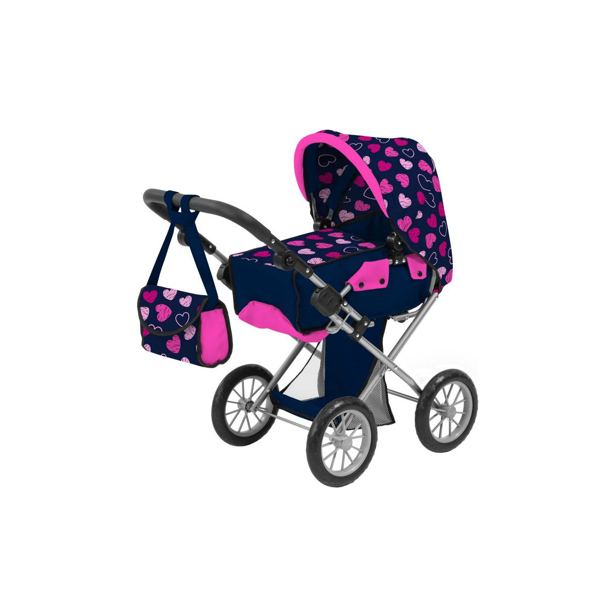 AM Puppenwagen ''Herz'', mit Tasche