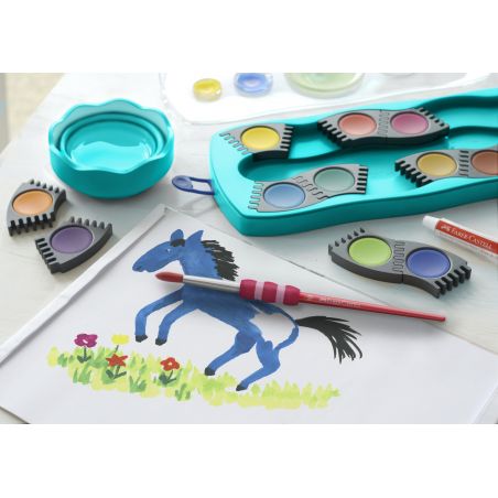 Farbkasten Connector 12 Farben türkis