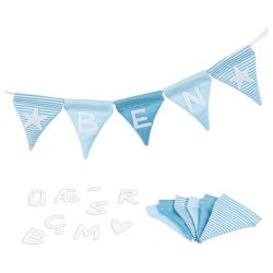 Buchstabenwimpelkette blau, m