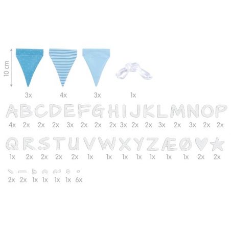 Buchstabenwimpelkette blau, m Buchstabenwimpelkette blau, m