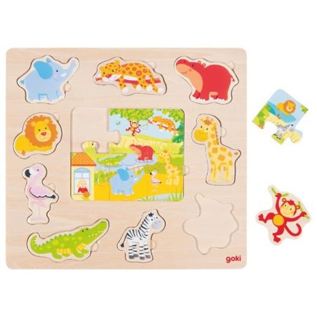 Einlegepuzzle Zootiere