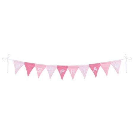 Buchstabenwimpelkette rosa, m